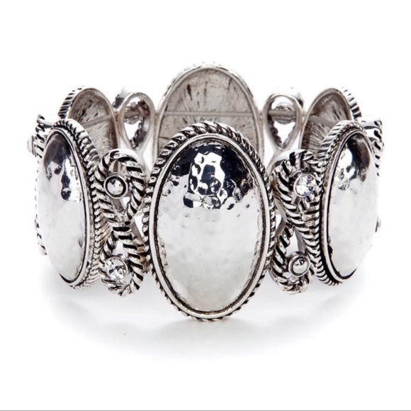 NWT Napier Artisan Silver-Tone Stretch Bracelet - Picture 1 of 5